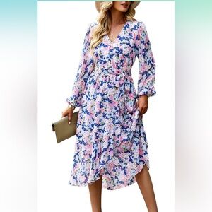 PRETTYGARDEN  Belted A-Line Flowy Maxi Dress